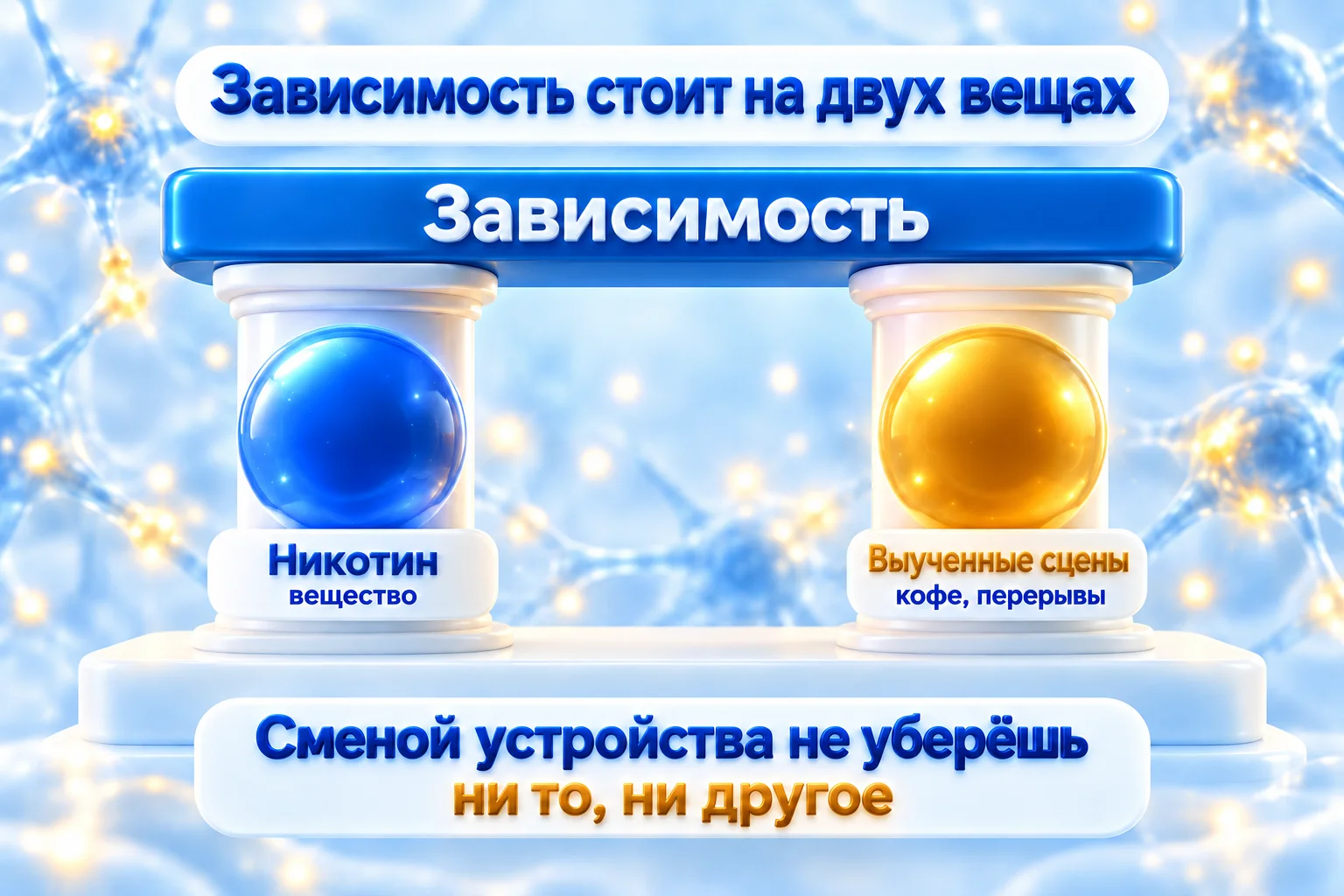 Зависимость стоит на двух вещах: никотин и выученные сцены вроде кофе и перерывов