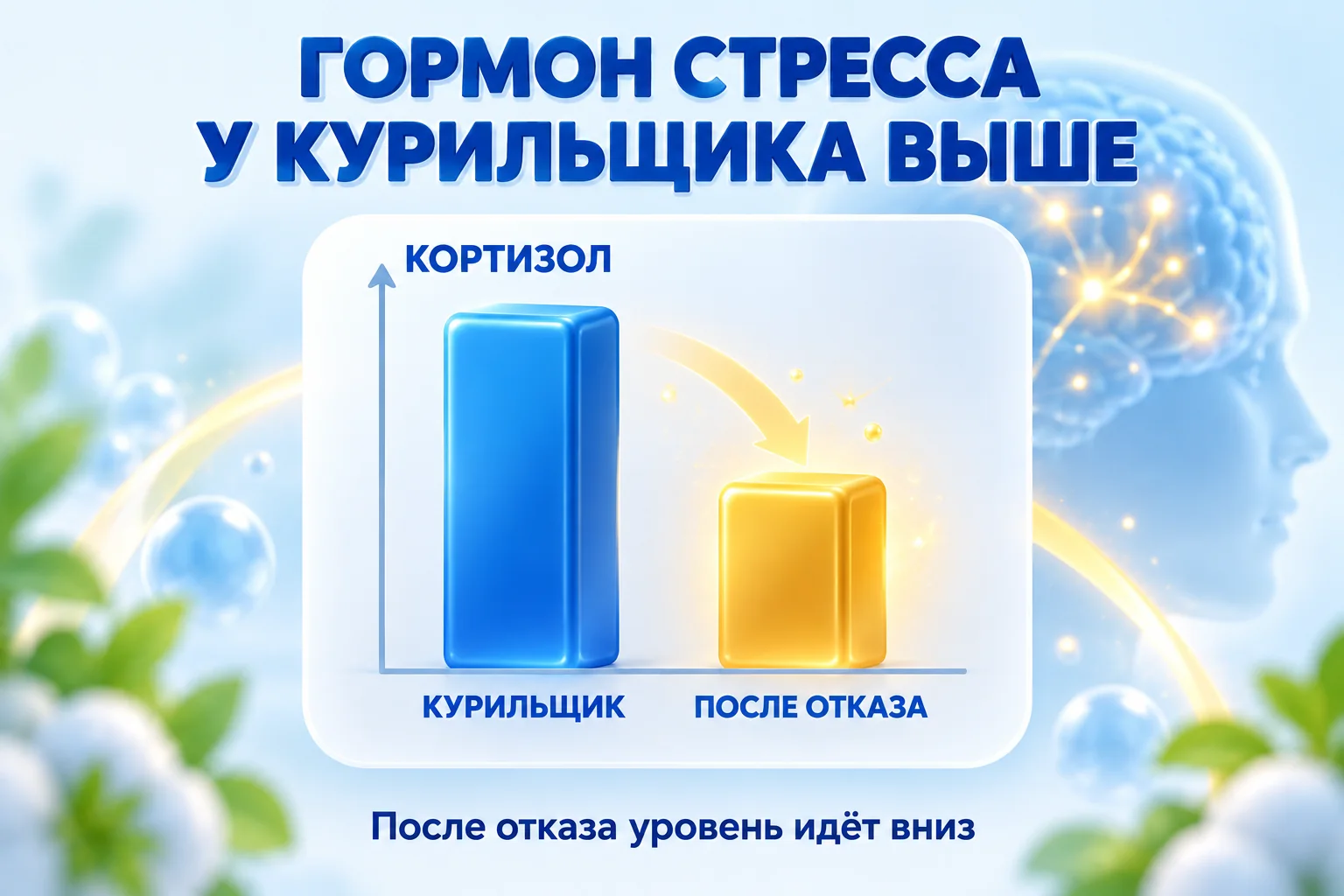 Кортизол у курильщиков выше, после отказа уровень снижается